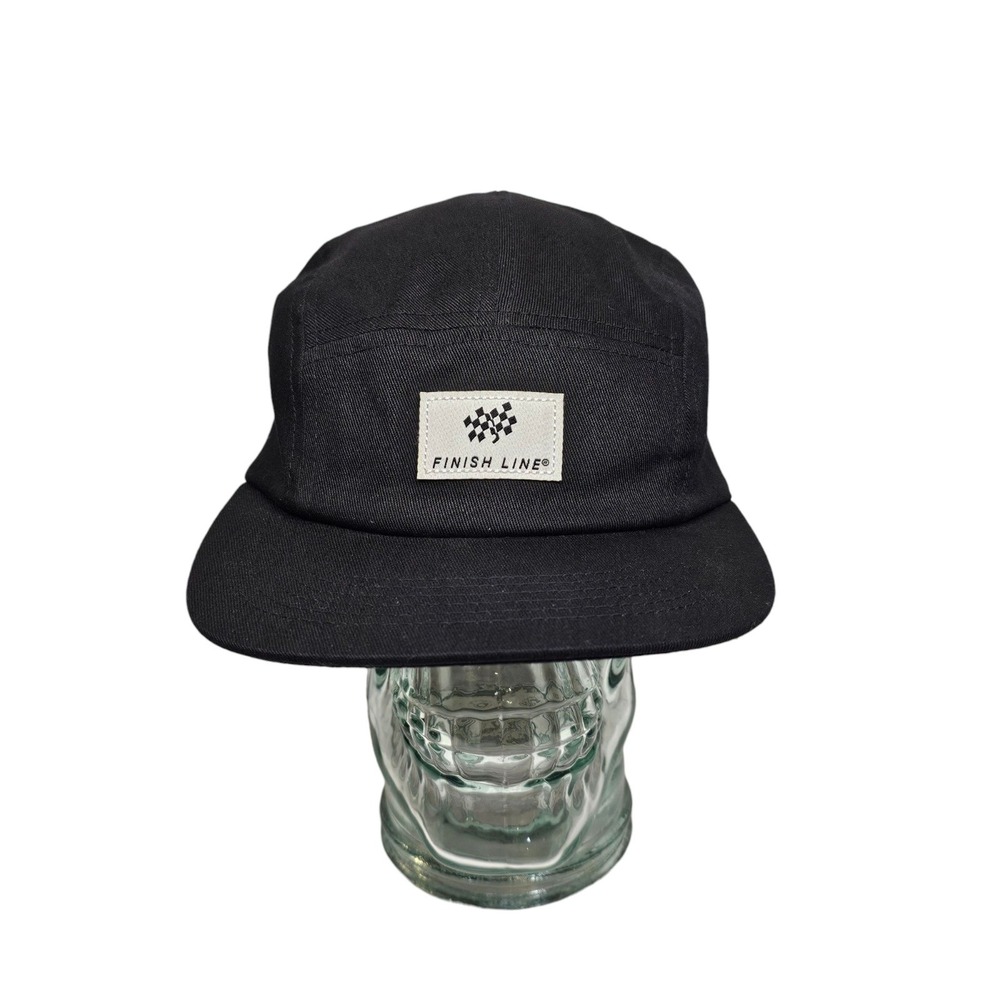 Finish Line 5 Panel Adjustable Strapback Hap Cap One Size Black Brist MFG Racing